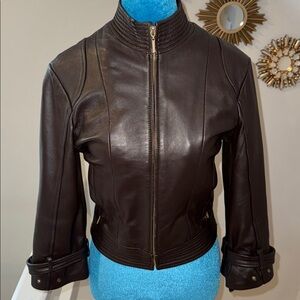 Arden B Dark Brown Leather Jacket